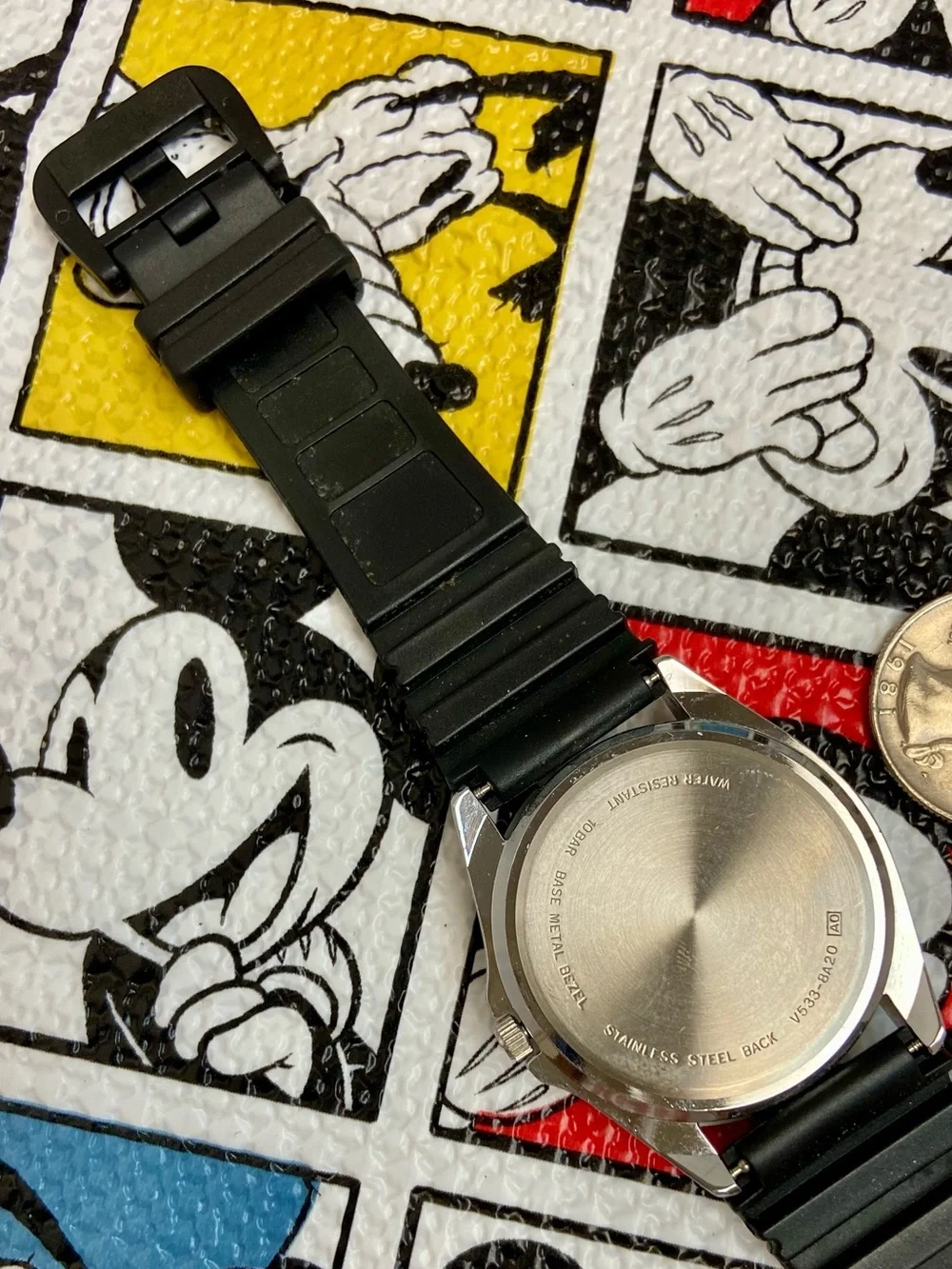Vintage Disney X Lorus (Seiko) Mickey Mouse Pepsi Bezel Diver Style Watch HTF